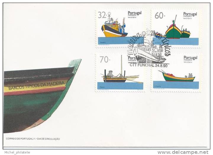 Premier Jour, Portugal, Bateau Typique De Madère - Poststempel (Marcophilie)