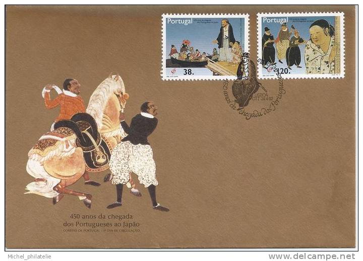 Premier Jour, Portugal, 450 Anos Da Chegada Dos Portugueses Ao Japäo - Postmark Collection