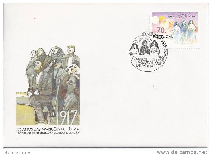 Premier Jour, Portugal, 75 Ans D'apparitions De Fatima - Postmark Collection