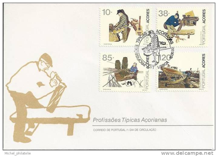 Premier Jour, Portugal, Proffesion Typique Des Acores - Postmark Collection