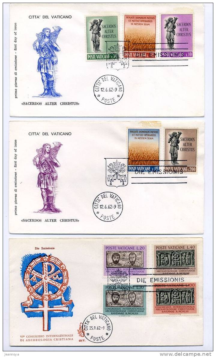 VATICAN - 9 F.D.C. ANNÉE 1962 - B/TB - Usados