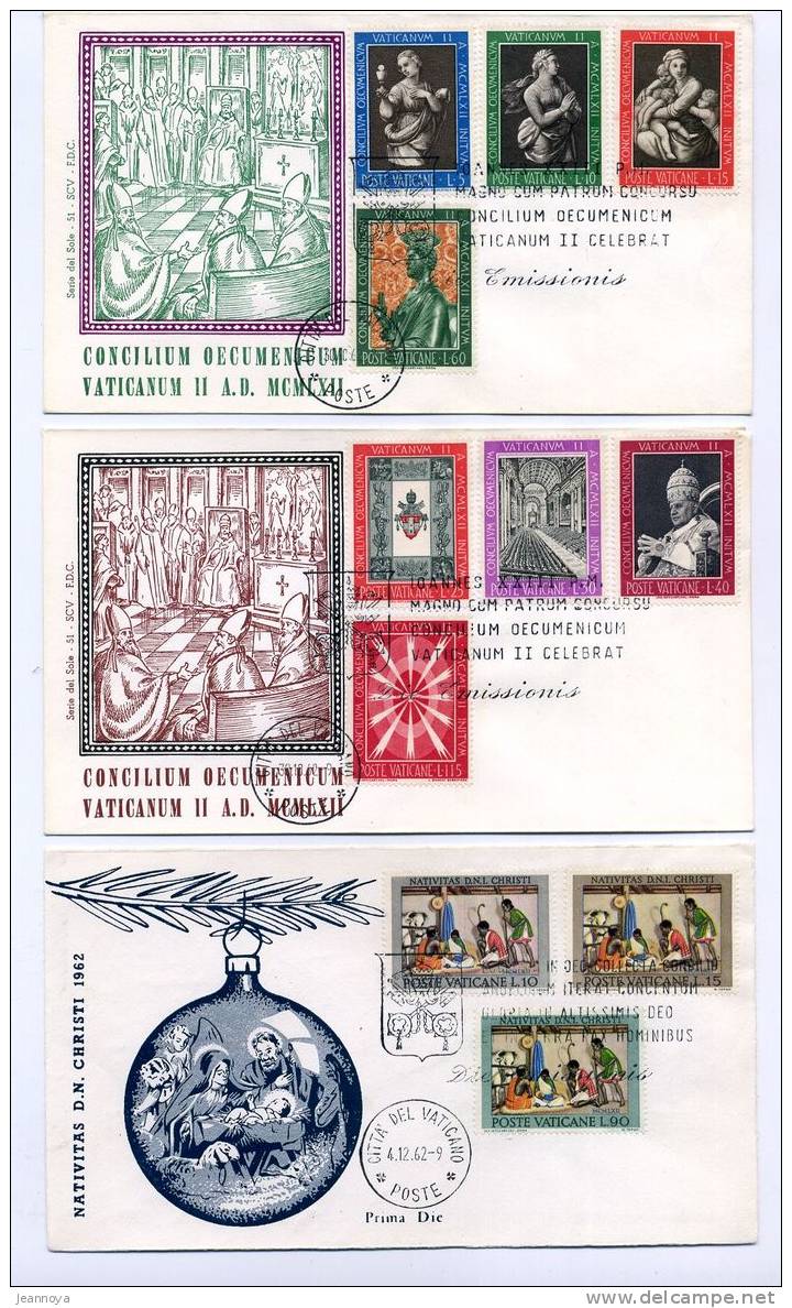 VATICAN - 9 F.D.C. ANNÉE 1962 - B/TB - Gebraucht