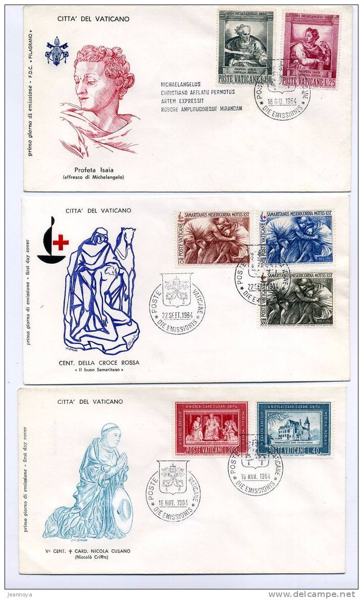 VATICAN - 11 F.D.C. ANNÉE 1964 - B/TB - Gebraucht