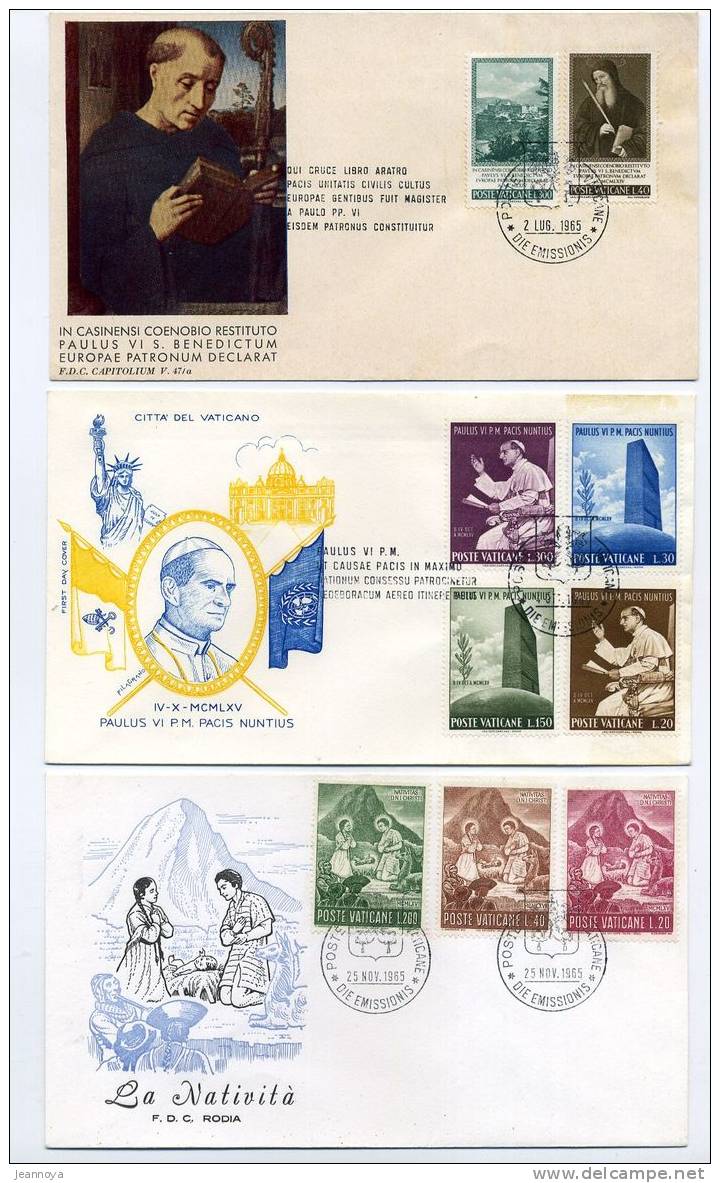 VATICAN - 6 F.D.C. ANNÉE 1965 - B/TB - Used Stamps