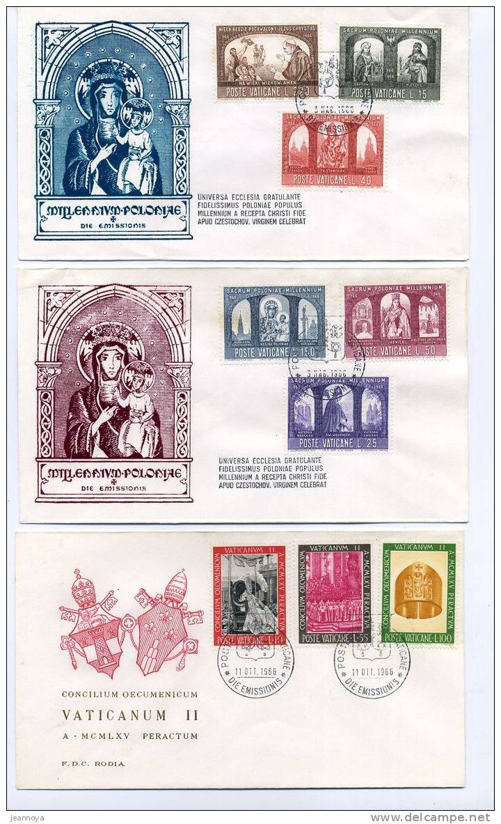 VATICAN - 10 F.D.C. ANNÉE 1966 - B/TB - Oblitérés