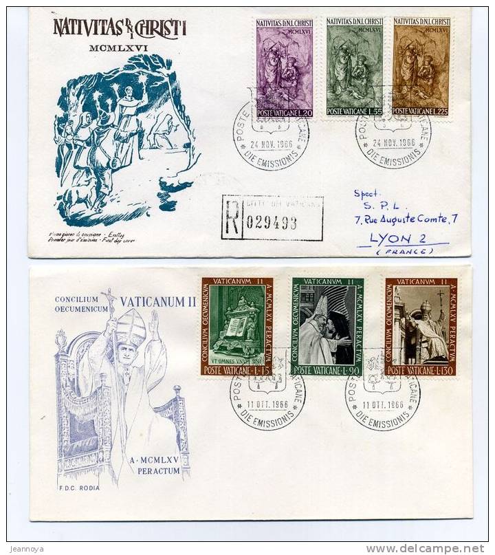 VATICAN - 10 F.D.C. ANNÉE 1966 - B/TB - Gebraucht