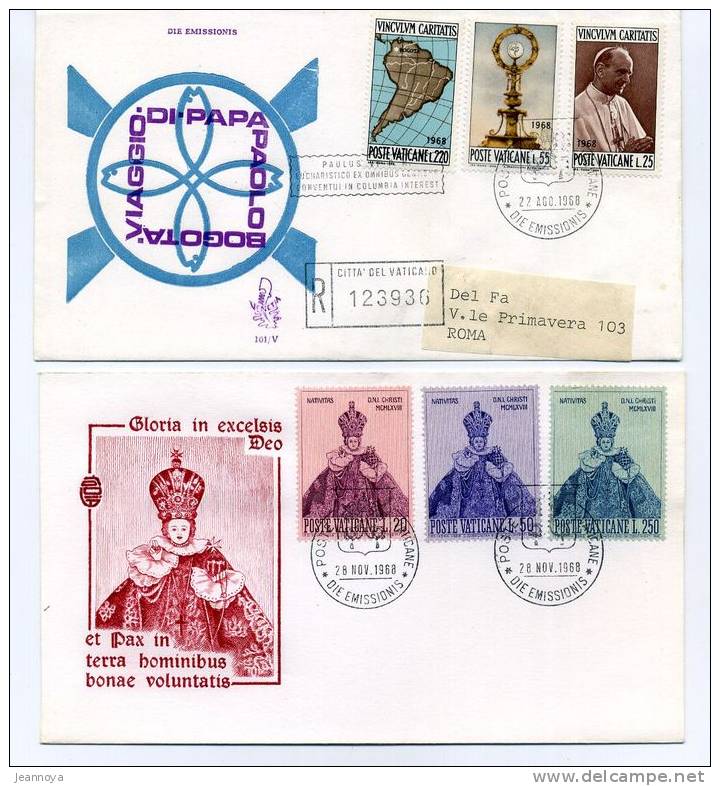 VATICAN - 4 F.D.C. ANNÉE 1968 - B/TB - Usados