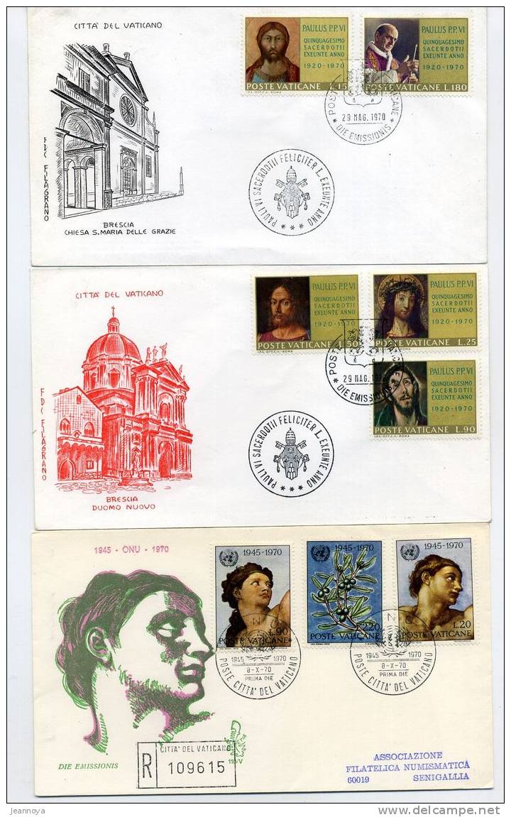 VATICAN - 8 F.D.C. ANNÉE 1970 - B/TB - Used Stamps