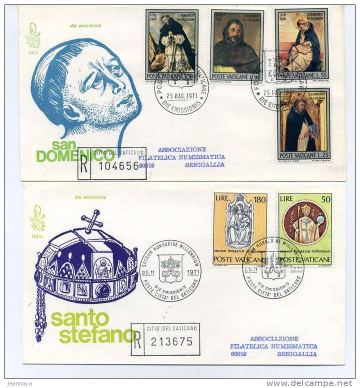 VATICAN - 7 F.D.C. ANNÉE 1971 - B/TB - Oblitérés