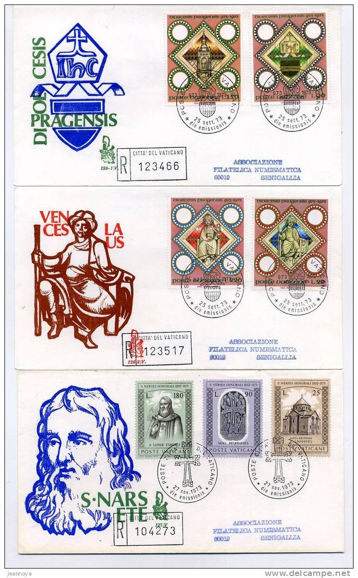 VATICAN - 6 F.D.C. ANNÉE 1973 - B/TB - Used Stamps