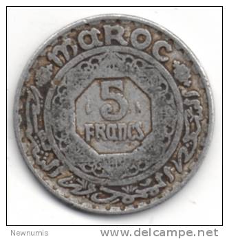 MAROCCO 5 FRANCS 1370 - Maroc