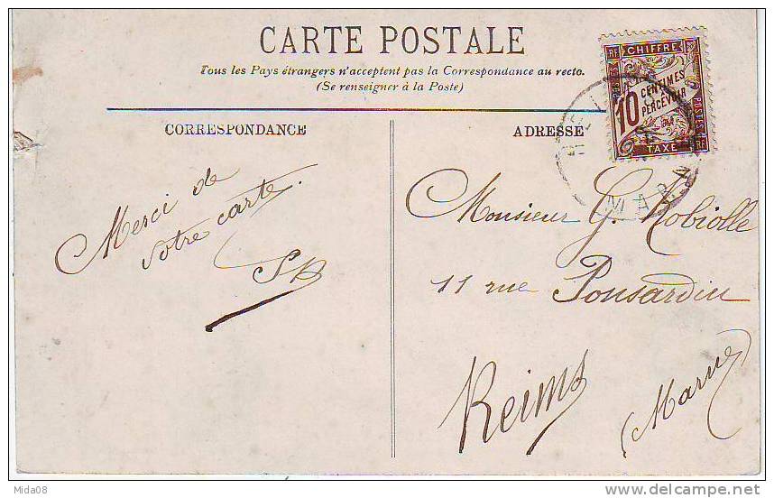 61. ECOUCHE . L'HOSPICE ET LE PENSIONNAT DE LA PROVIDENCE. CARTE TAXEE A 10 Centimes. - Ecouche