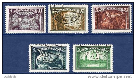 LATVIA 1932 Self-defence Organisation Set Of 5 Used . Michel 193-97A - Lettonia