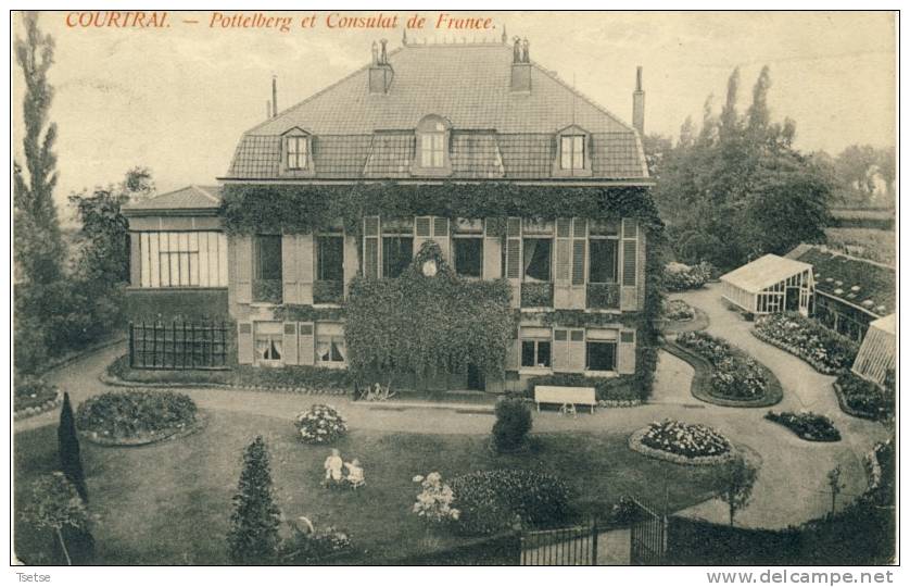 Kortrijk / Courtrai - Pottelberg Et Consulat De France - 1909 ( Verso Zien ) - Kortrijk