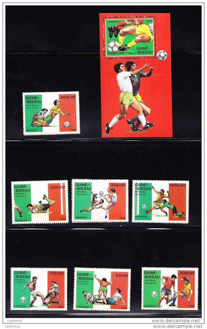 T)1989,GUINEA-BISSAU,SET(7),WORLD CUP SOCCER CHAMPIONSHIPS,ITALY,WITH S/SHEET,SCN 780-786,786ª,CV 17.80 - 1990 – Italy