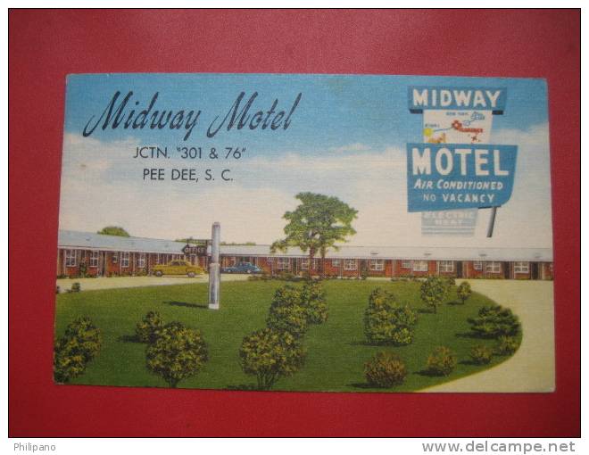 Pee Dee SC --Midway Motel  Line 1956 Cancel     -- Ref 224 - Autres & Non Classés