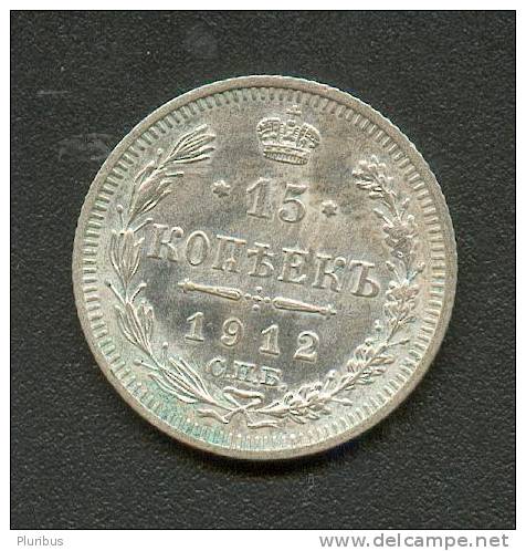 IMPERIAL RUSSIA ,  SILVER COIN 15 KOPECK 1912, Look Condition! - Russia