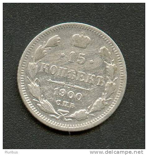 IMPERIAL RUSSIA ,  SILVER COIN 15 KOPECK 1900 - Rusland