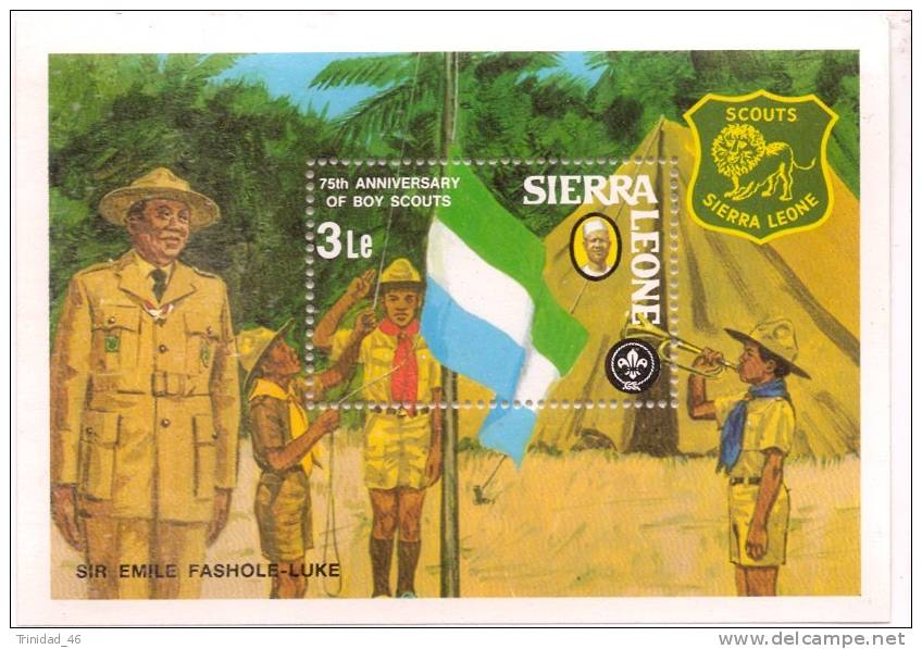 SIERRA LEONE SIR EMILE FASHOLE LUKE  SCOUTISME SCOUTS AFRICAINS - Sierra Leone (1961-...)