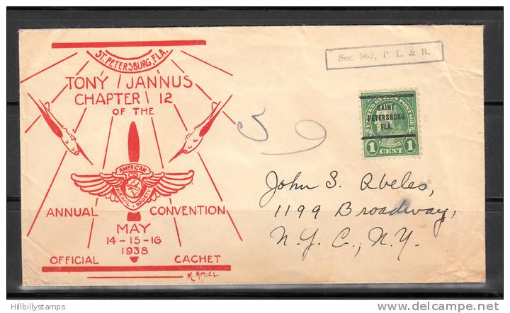 American Airmail Soc. Cashet With Precancel Stamp Usual Edge Bumps From Mail Stream Lot 263 - Marcofilie