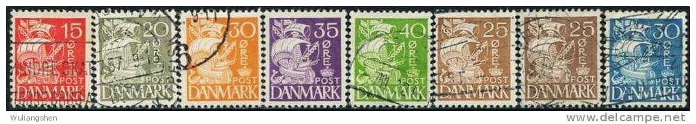 NE1066 Denmark 1933-39 Sailing 1v Mint Stamp+ 7v Used Stamp MNH - Ungebraucht