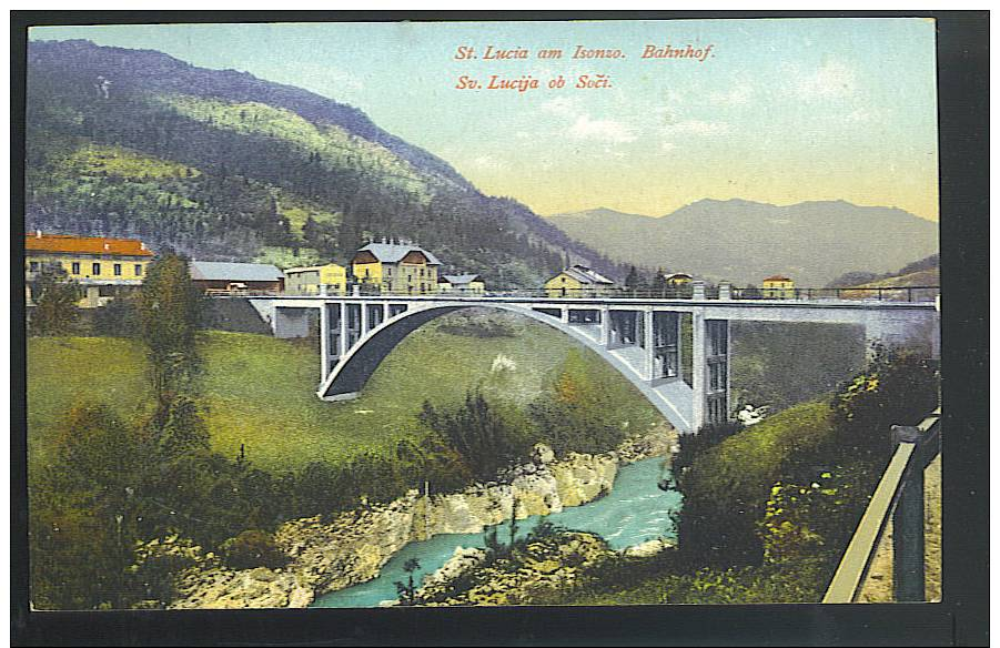 Santa Lucia Sull  Isonzo ( Santa Lucia Ob Soci)stazione-bahnof Cartolina Non Viaggiata Primi 900 - Altri & Non Classificati