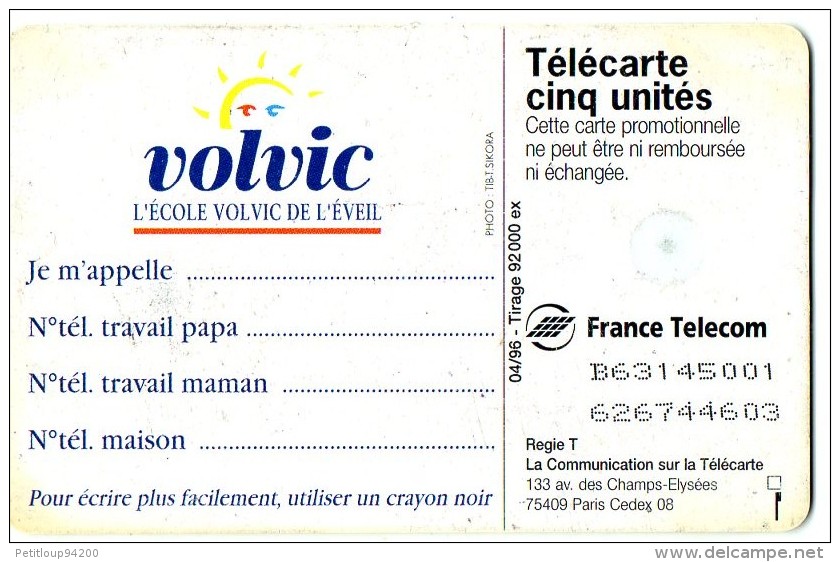 TELECARTE   VOLVIC  (Gn 228 ) - 5 Unités