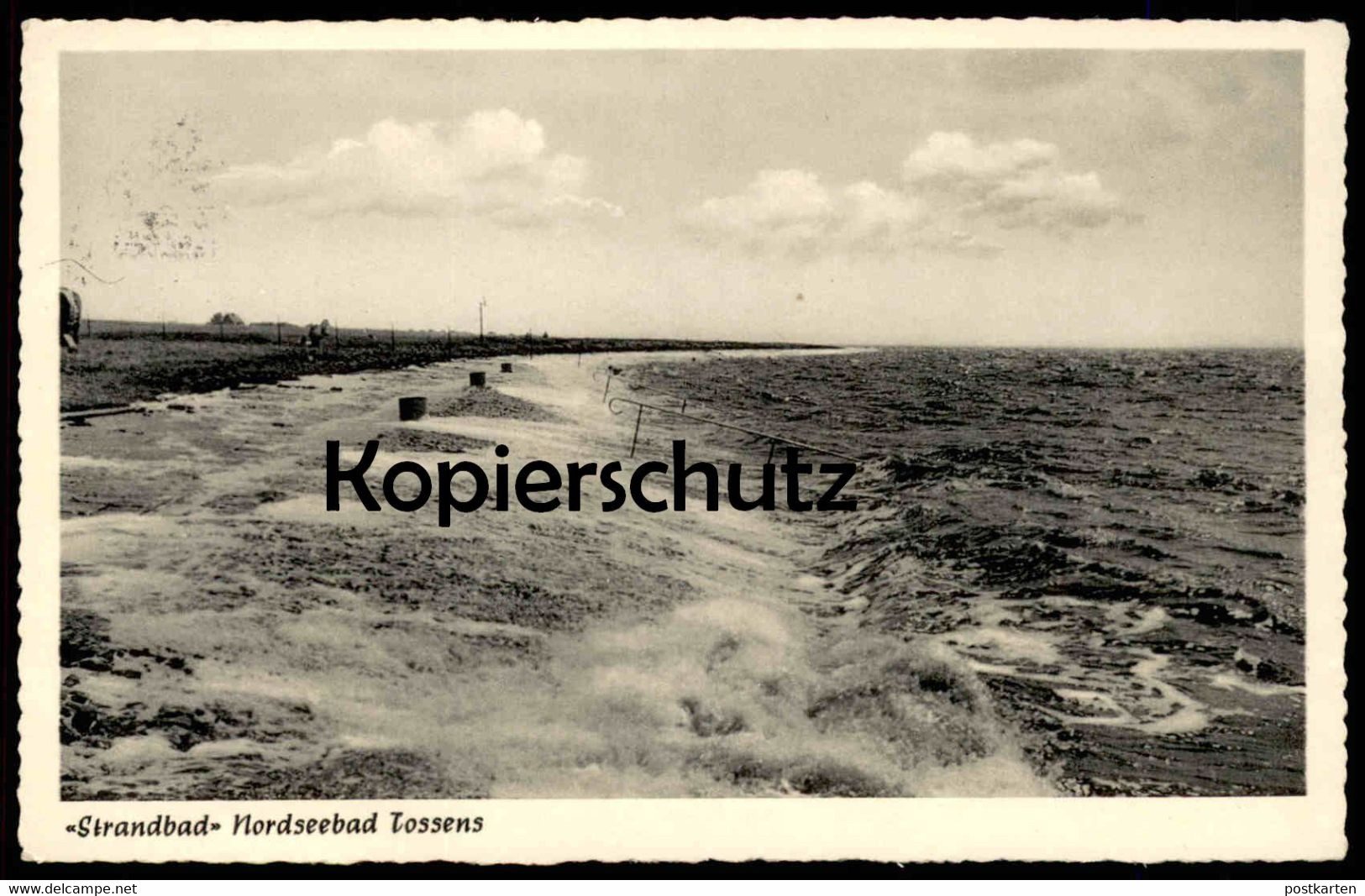 ÄLTERE POSTKARTE STRANDBAD TOSSENS Butjadingen Burhave B. Nordenham Meer Wellen Sea Swell Mouvement De La Mer Postcard - Nordenham