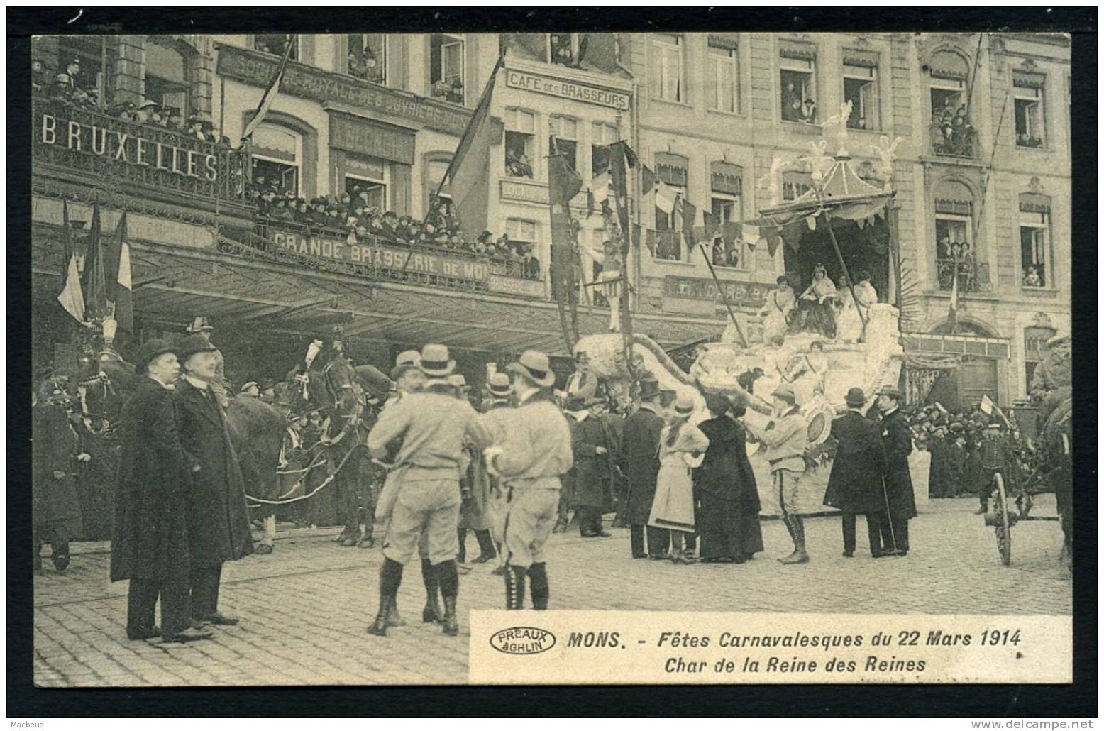 MONS - Fêtes Carnavalesques Du 22 Mars 1914 - Char De La Reine Des Reines - Mons