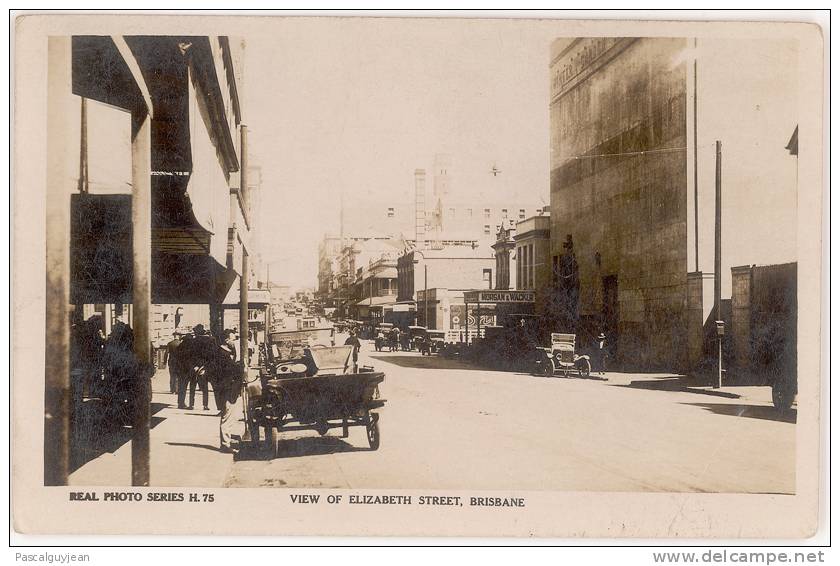 CARTE PHOTO BRISBANE - VIEW OF ELIZABETH STREET - Brisbane