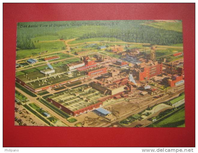 Camden SC--- Aerial View Of Duponts Orlon Plant   Linen====    -- Ref 226 - Camden