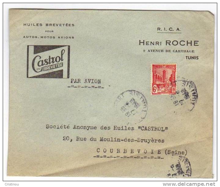 Timbre TUNISIE 1949 Par Avion - Lettres & Documents