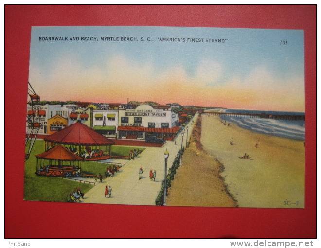 Myrtle Beach  SC- Boardwalk  & Beach      Linen ====    -- Ref 226 - Myrtle Beach