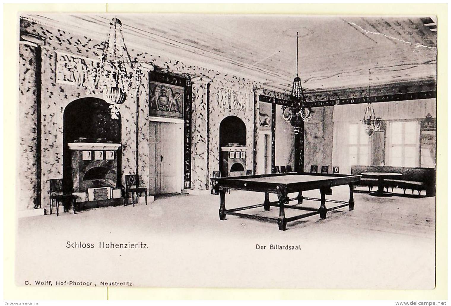 Peu Commun Mecklembourg Poméranie AK SCHLOSS HOHENZIERITZ Billardsaal Billard CPA 1900s ALLEMAGNE DEUTSCHLAND &cu - Sonstige & Ohne Zuordnung