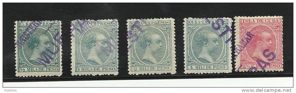 PERIODO COLONIAL.    EDIFIL 140/48 Varios. MUESTRA - Cuba (1874-1898)