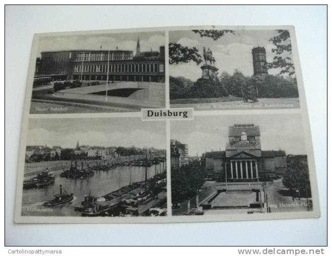 Duisburg Neuer Bahnhof  Hafenpartie Konig Heinrich Platz  Kaiser Wilhelm Denkmal Und Aussichtsturm - Duisburg