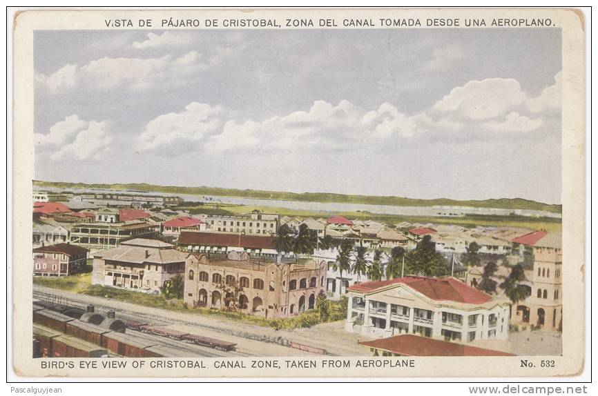 CPA PANAMA - BIRD'S EYE VIEW OF CRISTOBAL - CANAL ZONE - Panama