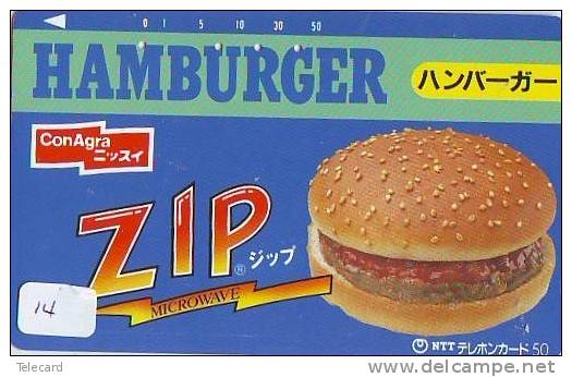 Télécarte Japon * Japan DU PAIN * PHONECARD BREAD (14)  TELEFONKARTE  BROT * BROOD * HAMBURGER - Alimentation