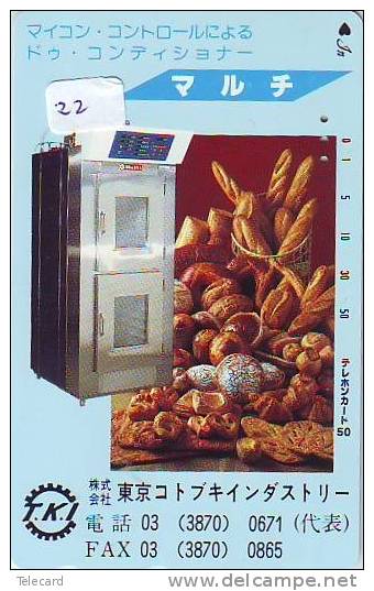 Télécarte Japon * Japan DU PAIN * BOULANGER * PHONECARD BREAD (22) TELEFONKARTE  BROT * BROOD * - Alimentation