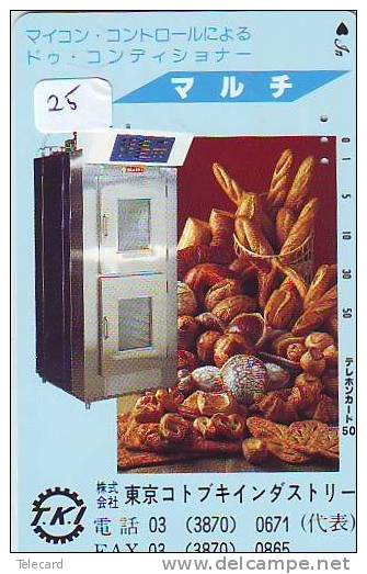 Télécarte Japon * Japan DU PAIN * BOULANGER * PHONECARD BREAD (25) TELEFONKARTE  BROT * BROOD * - Alimentation