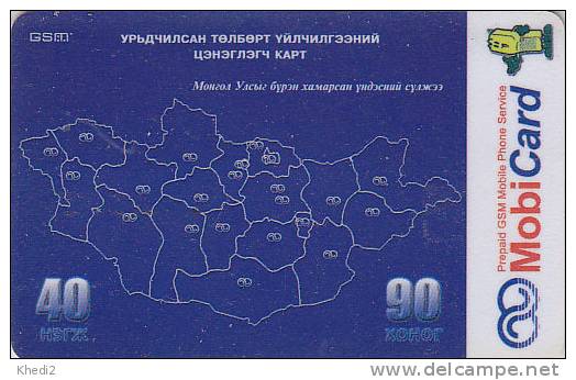 Télécarte Prépayée GSM MONGOLIE / MobiCard - Carte Du Pays - Prepaid Phonecard From Mongolia - 10 - Mongolie