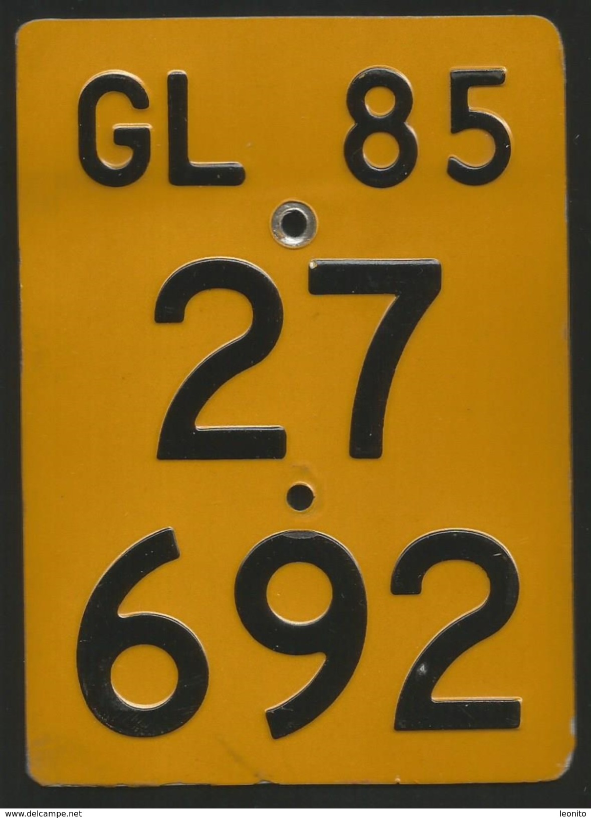 Velonummer Mofanummer Glarus GL 85 - Number Plates