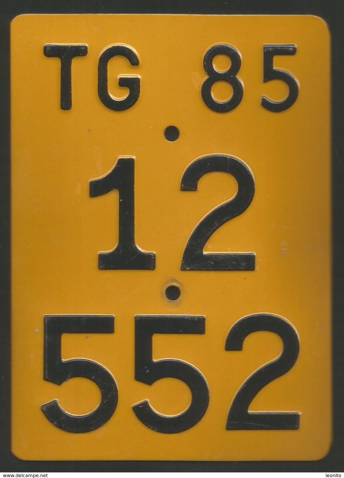 Velonummer Mofanummer Thurgau TG 85 - Kennzeichen & Nummernschilder