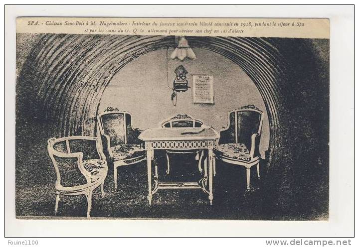 Spa  Château De Sous Bois à M. Nagelmakers Interieur Du Souterrain ( Allemand  )( Recto Verso ) - Spa