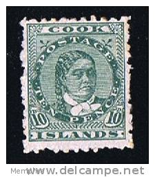 COOK IS   Queen Makea Takau  10 D.  Wm  NZ And Star Sideways Perf 11   SG  35  MH * - Cook Islands