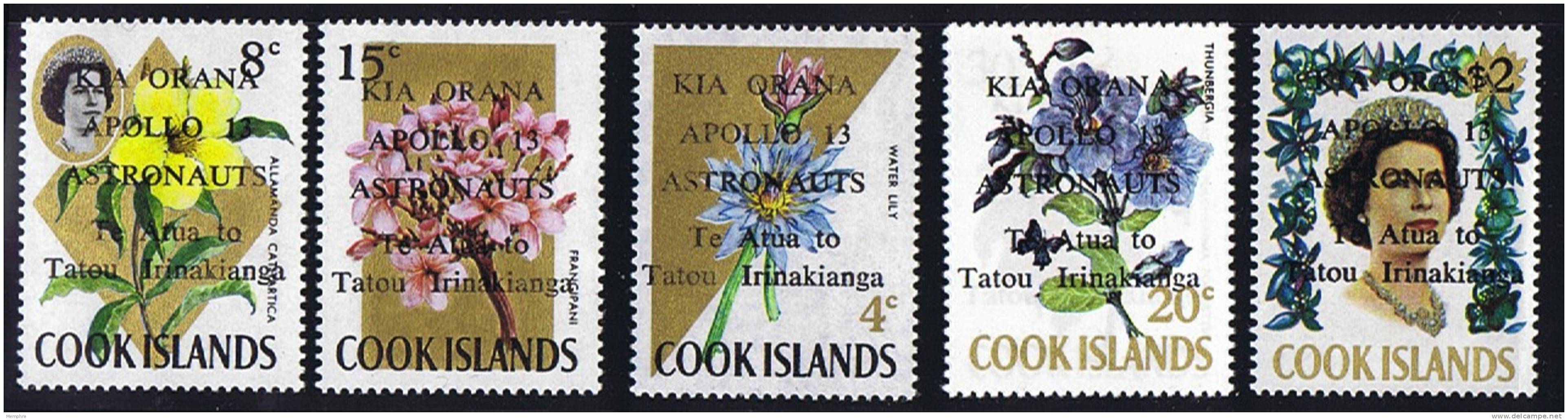 COOK ISLANDS  1970  Apollo 13  Sc 277-282  ** MNH Space - Cook Islands