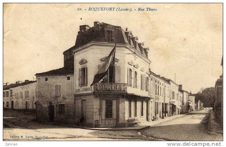 10 - Roquefort (Landes) Rue Thiers  -  Café Du Commerce  -  Cercle - Roquefort