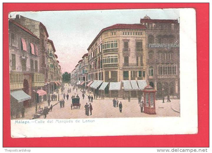 ¤ SPAIN ESPANA  Espagne - MALAGA - CALLE DEL MARQUES DE LARIOS 1907 MORE SPAIN LISTED!! - Malaga