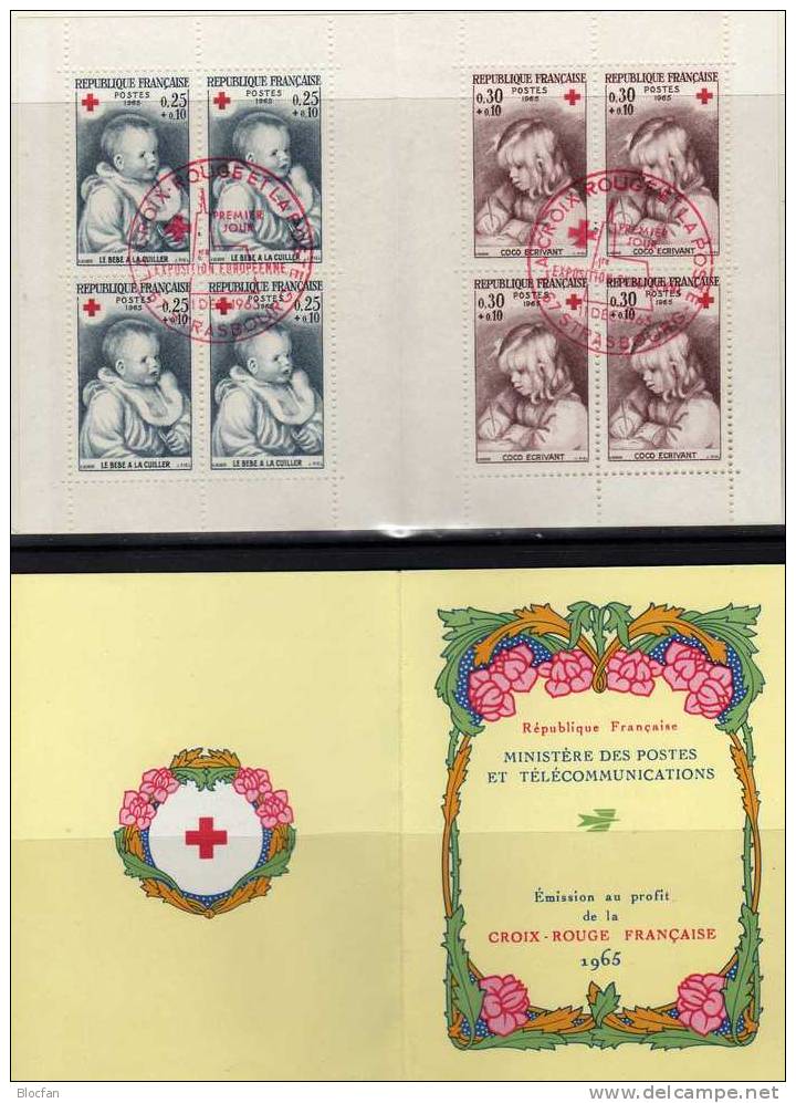 Rotes Kreuz 1965 Frankreich 1532/3, MH65 ** Plus O 11€ Von Renoir Gemälde Mit Klein-Kindern Booklet Of France - Gebraucht