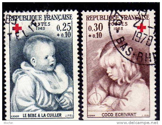 Rotes Kreuz 1965 Frankreich 1532/3, MH65 ** Plus O 11€ Von Renoir Gemälde Mit Klein-Kindern Booklet Of France - Gebraucht